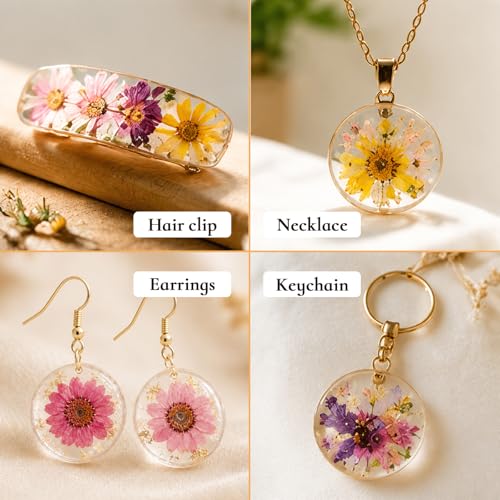 80Pcs Dried Pressed Flowers for Resin, Natural Flowers & Leaves Set - size: 80 pcs Natural Dried Flowers and Leaves