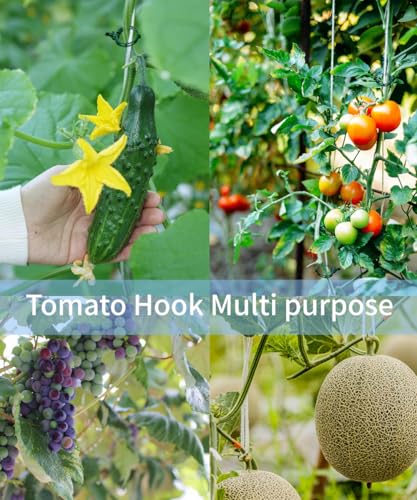 30Pcs Tomato Hooks with String,Plant Support Clips, with 33 Feet Garden Twine - Heavy Duty Plant Trellis for Tomatoes, Cucumbers, Peppers, Vines ,Reusable
