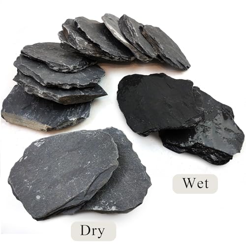 YISZM Slate Rock for Aquarium, 5-7 Inch Polished Natural Stone Rocks,10 lbs - color: 10 lbs, size: 5-7 Inch