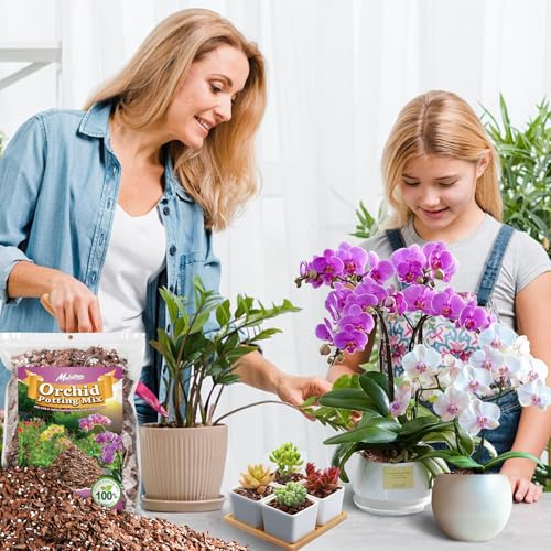 Orchid Bark Potting Mix - 18QT Natural Orchid Potting Mix for Repotting, Blended with Small Pine Bark and Perlite to Provide Ideal Ventilation and Good Drainage for Orchids and Other Potted Plants - size: 18 qt