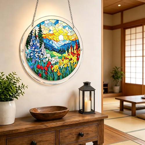 Acrylic Puzzle Suncatcher 83 Pieces, Flaming Hummingbird, Stained Glass Window Hanging, Home Decor - color: White-d1