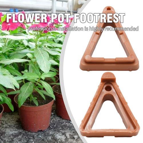 12 Pcs Plant Pot Feet, Invisible Flower Pot Risers Toes Prevent Stains and Water Damage, for Flower Plant Indoor Outdoor Patio Deck Garden Greenhouse(Brown)