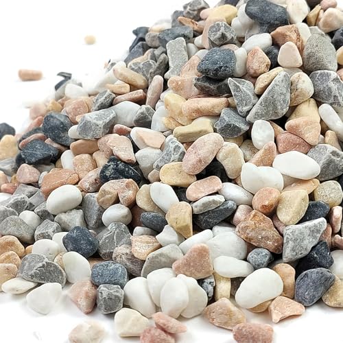 FANTIAN 10 lbs Pebbles for Landscaping, 3/8 Inch Pea Gravel for Plants - color: Mixed Color Gravel