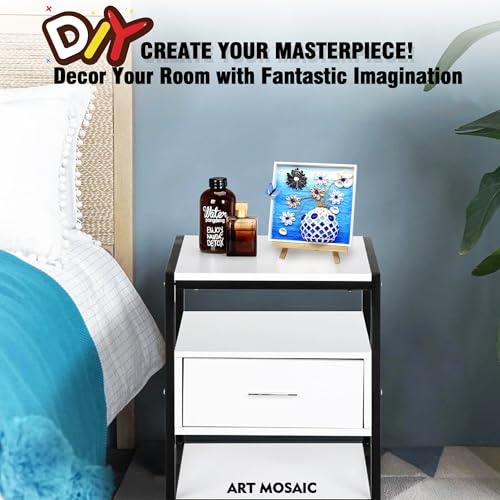 VTZH DIY Vase Mosaic Tiles for Crafts Painting Kits, DIY Arts and Craft Kits with Petal Glue Accessories Crafts for Adults, Mosaic Crafts Handmade Decorative Painting, Room Decoration, Gifts - style: Blue -Beach Memories
