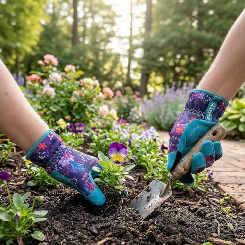 Gardening Gloves for Women, Garden glove, Garden Gifts for Gardener - size: Medium, style: M-daisy