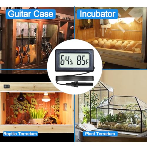 2-Pack Mini Digital Hygrometer Thermometer Gauge with Probe LCD Display