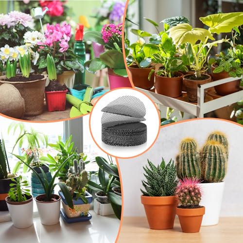 100PCS Bonsai Pot Bottom Grid Mat Mesh,2-Inch Round Flower Pot Drainage Covers, Round Drainage Mesh Hole Screens Keep Soil, Perfect for Horticultural Enthusiasts and Flower Shops
