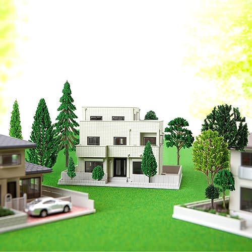 Skylety 70 Pieces Model Trees 6.3-1.2 Inch Mixed Miniature Toy Trees Diorama Supplies Fake Plants for Train Scenery Architecture DIY Crafts, Building Model Scenery Landscape Natural Green(Vintage)