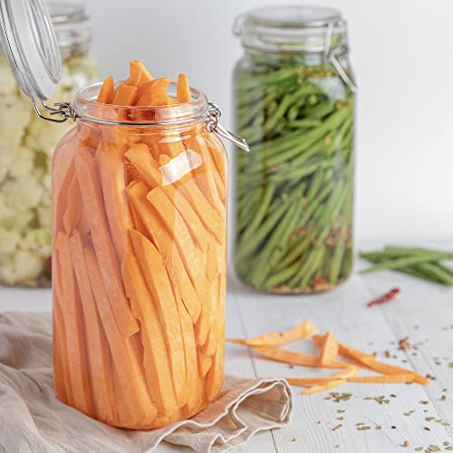 Glass Jars with Airtight Lids 67 oz