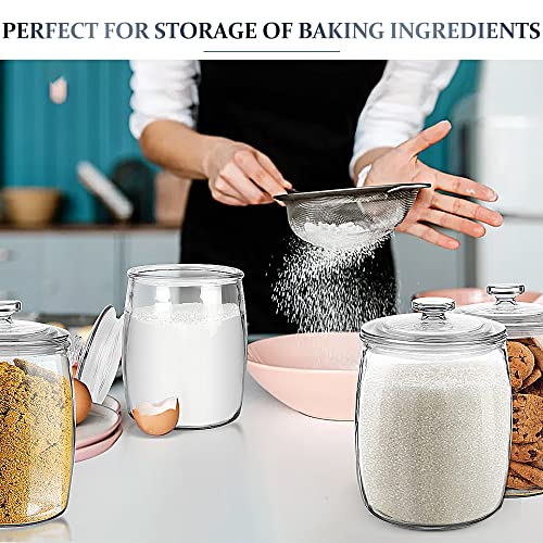 Folinstall Wide Mouth Glass Jar with Airtight Lid, 1/2 Gal Clear Container - size: 0.56 Gallon