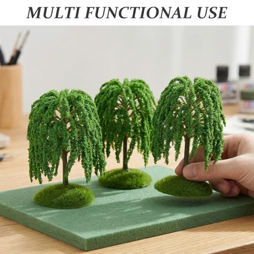 NUOBESTY 5pcs Mini Artificial Willow Trees for Railroad Model Scenery - size: 2in