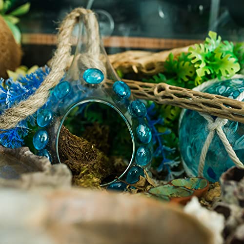Flat Glass Marbles Vase Filler Beads 1lb, 100 Blue Stones - color: Blue, size: 1 LB