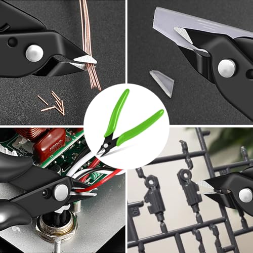 Ainiv Wire Cutters, 2PCS Spring-loaded Side Cutters Flush Cutters, Diagonal Cutters Precision Side Cutters, Diagonal Cutting Pliers in CRV Steel, Heavy Duty Cutting Pliers for Electrical, Homes - color: Green Wire Cutter-2pcs, size: 2pcs