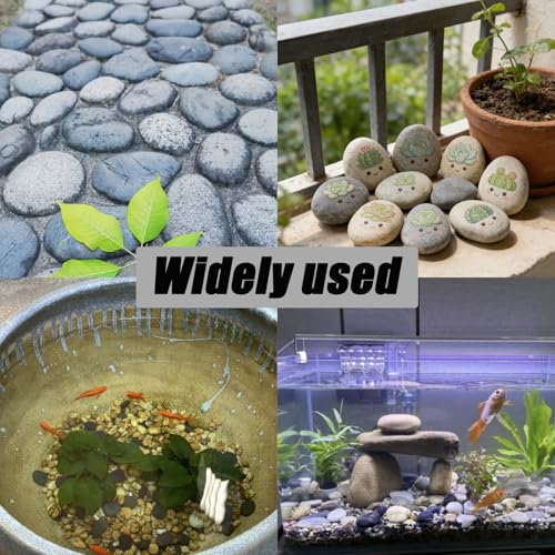 4LB Large Rocks for Painting, 1-2 Inch Natural River Rocks, Decorative Stones for Fish Tank Aquarium Fountain Garden Arts Crafting - size: 1-2 Inch
