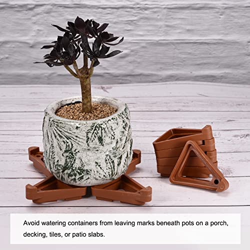 MECCANIXITY 12 Pcs Plant Pot Feet 2.8" Invisible Plastic Stand Holders Risers for Flower Plant, Indoor, Outdoor, Patio, Deck, Garden, Greenhouse (Brick Red) - color: Red