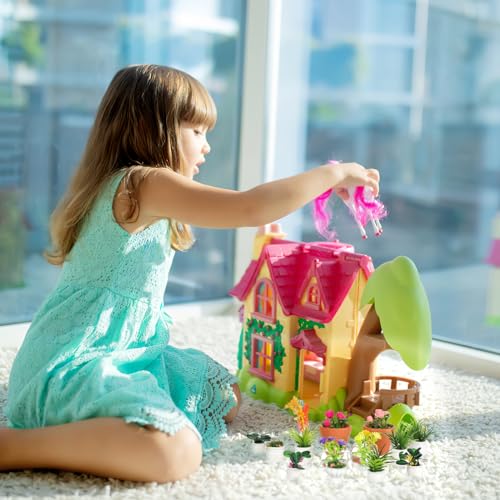 IMIKEYA Miniature Dollhouse Plant Flowers: 15pcs Mini Dollhouse Potted Plants Artificial Tiny Plants Fake Greenery Ornament Potted Plant Flower Model Micro Landscape Dollhouse Furniture Decor