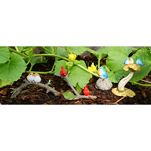 Top Collection 4404 Miniature Fairy Garden & Terrarium Lover Birds on Branch Statue, Small