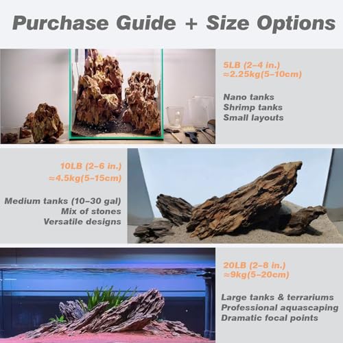 Aquarium Rock Dragon Stones 5lb Natural Rock for Fish Tank,2-4 inches - size: 5LB(2-4 inches)