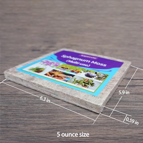5oz Sphagnum Moss for Plant Propagation, Great Orchid Potting Mix, Help with Maintain Humidity - size: 5 oz