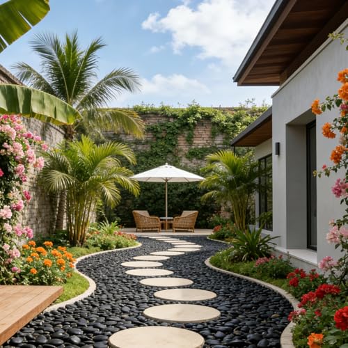 5/8 Inch Plant Decorative Gravel,3 Pounds Natural Black Decorative Pebbles - size: 3lb, style: black