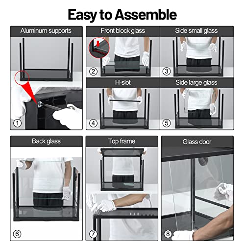 67 Gallon Reptile Tank, Glass Reptiles Terrarium 48" x 18" x 18", Sliding Door, Top Ventilation, Cable Pass, Humidify Hole, Large Reptile Cage Habitat for Bearded Dragon, Lizard, Snake, Gecko - size: 48" x 18" x 18"
