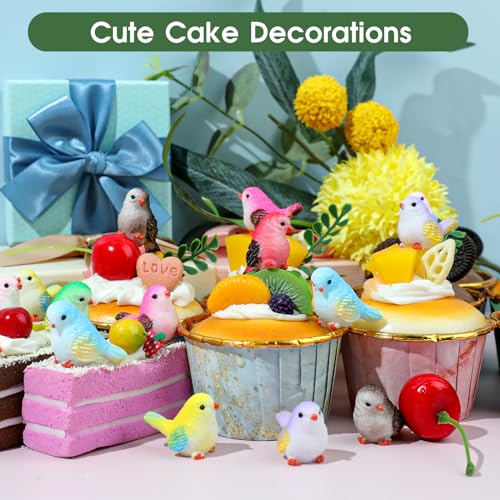 16 Pcs Miniature Bird Figurines - Mini Resin Birds Decorative for Dollhouse, Crafts & Garden