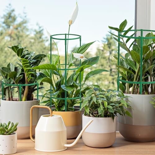 36 Packs Plant Support Stake, Half Round Stackable 3 Tier Garden Flower Support, Plant Stakes for Indoor Outdoor Plants Tomato,Monstera, Peony, Hydrangea, Climbing Plants - size: 6.9" x 9.8" / (17.5 x 27)cm & 36 Pcs