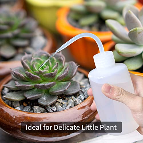 Goowin Watering Can Indoor Plants, 47 oz Long Spout House Plant Flower Watering Can, Creative Wide Opening Plastic Watering Can with 16 oz Spray Bottle & 8.5 oz Squeeze Bottle, Grey - color: Gray