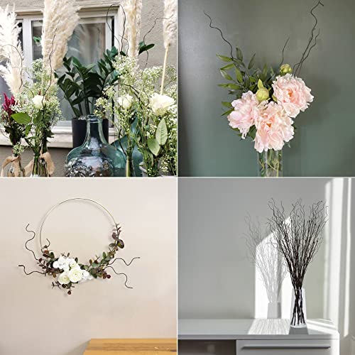 12 Pcs Artificial Curly Willow Branches Brown Twig Stems for Vase Decor