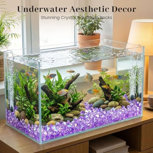 DomeStar 550 PCS Small Iridescent Fake Ice Rocks, Purple Acrylic Crystals - color: Bright Purple