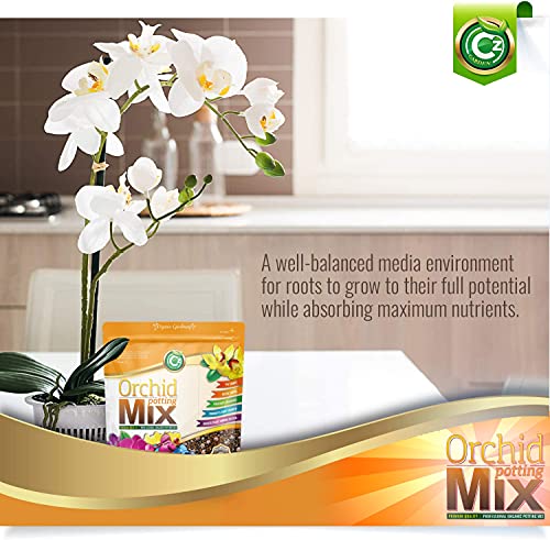 Orchid Potting Mix - Made in USA - Premium Grade Recipe for Proper Root Development - Phalaenopsis, Cattleyas, Dendrobiums, Oncidiums and More! Fir Bark, Charcoal, Coconut Husk, Clay Pebbles