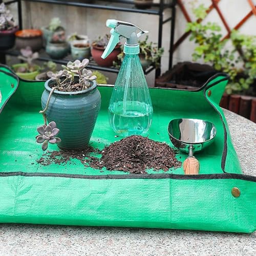 FANTIAN Repotting Mat for Indoor Plants, 29.5" X 39.4" Waterproof Succulent Potting Mat, Foldable Reusable Soil Change Mat Gardening Planting Mat - Gifts for Plant Lovers - size: 29.5" X 39.4"