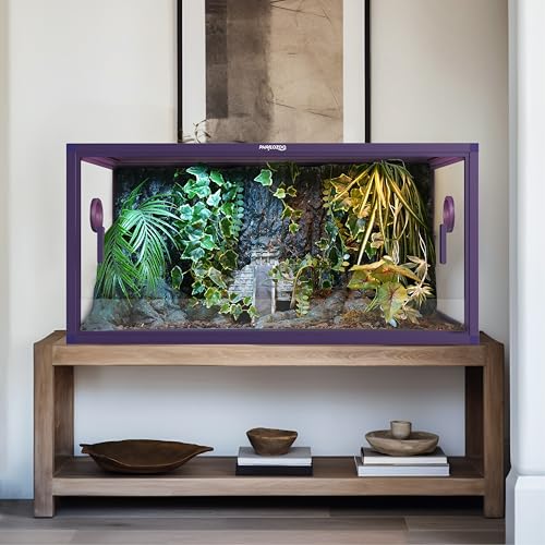 Phailozoo 50 Gallon Reptile Enclosure, Colorful Aluminum Frame Reptile Tank - color: Royal Purple, size: 50 Gallon