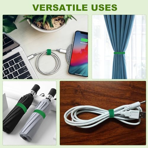 Oligei 100 ft x 1/2 in Plant Ties, 2 Roll Green Garden Ties, Reusable and Adjustable Plants Tape for Supporting and Securing Plants or Fruit, Indoor & Outdoor Use