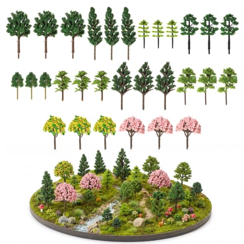30 Pcs Tiny Model Trees Mixed Mini Trees Diorama Tree