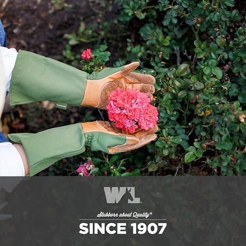 Wells Lamont Women's Leather Rose Pruning Gauntlet Gardening Glove, X-Large - size: X-Large