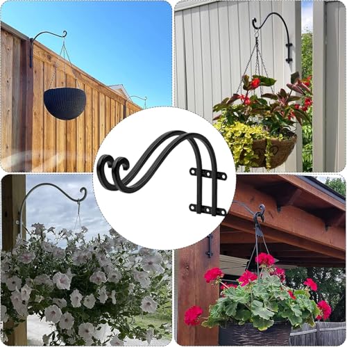 12 Inch Plant Hangers Outdoor,4 Pack Heavy Duty Plant Hanger Bracket - size: 12inch-4pcs