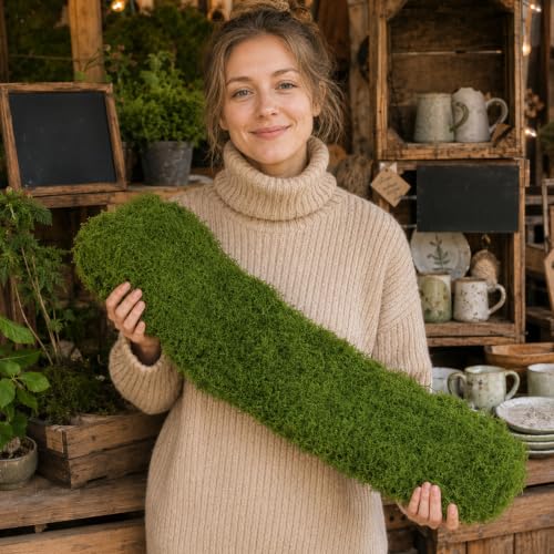 Fake Green Moss Mat for Decorating 10x120cm Artificial Green Moss | Table Runner Crafts Indoor 10x120cm