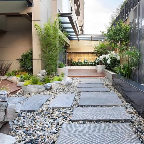 FANTIAN 40 lbs Large River Rocks for Landscaping, 2-3 Inch Garden Rocks - size: 2-3 Inch, style: 40 Pounds