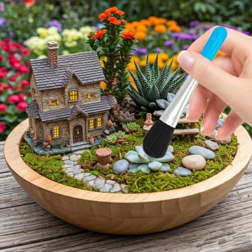 pson 5Pcs 4.64 Inch Succulent Cleaning Brush with Soft Bristles, Plant Leaf Dusting Tool for Cactus, Miniature Moss and Indoor Garden Care(Blue) - color: Blue