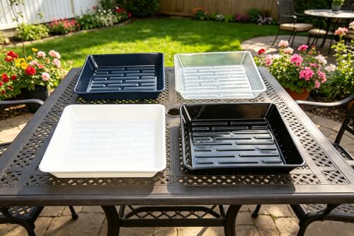 6 Pack 10 Inch Square Plant Saucer Heavy Duty, Plastic Drip Tray for Garden Pots & Planters, Clear - color: Clear, size: 10" - 6 Pack