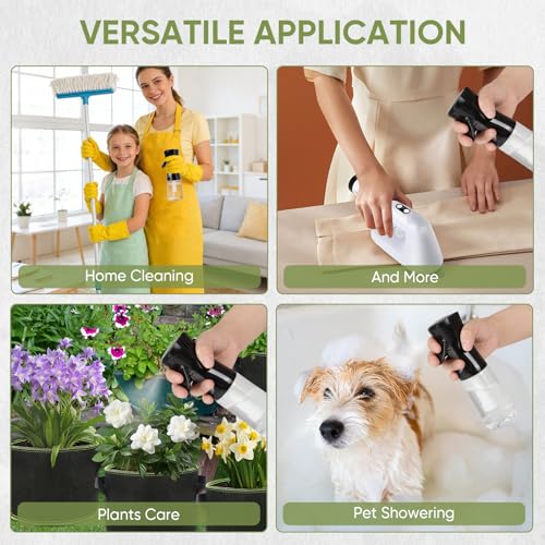 Continuous Spray Bottles, Ultra Fine Mist Sprayer, Spray Bottle For Hairstyling, Cleaning, Plants, Pets, Barbers, Salons (Black) - color: Black