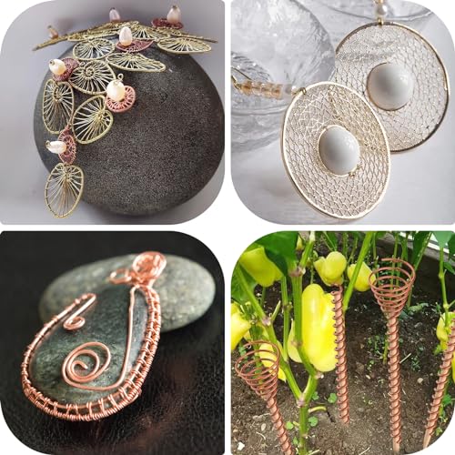14 Gauge/1.6 mm 26 feet 5 oz 99.9% Dead Soft Copper Wire for Electroculture Gardening, Jewelry Making, Beading, Science Projects, DIY Artwork, Pure Bare Copper Wire - size: 14 Gauge/ 1.63 mm, style: 5 oz