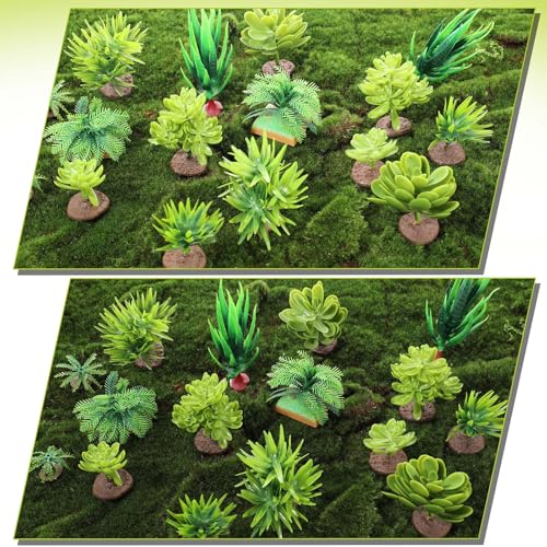 16 PCS Artificial Miniature Trees Realistic Mini Succulent Plants