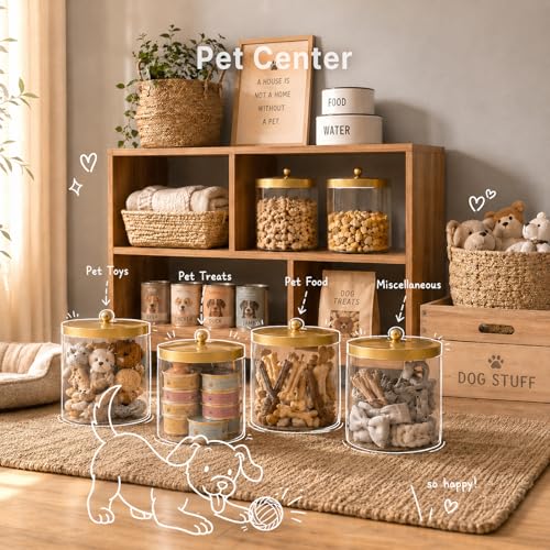 Sheechung 2Pack Acrylic Jar with Gold Stainless Steel Lid (78oz&50oz) - color: gold, size: 78oz+50oz