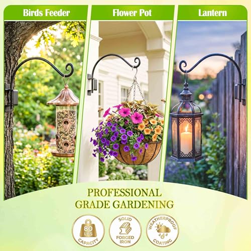 Lifyzoon Swivel Plant Hanger Outdoor: 22Inch 80lbs Heavy Duty Bracket Hook - size: 22 Inch