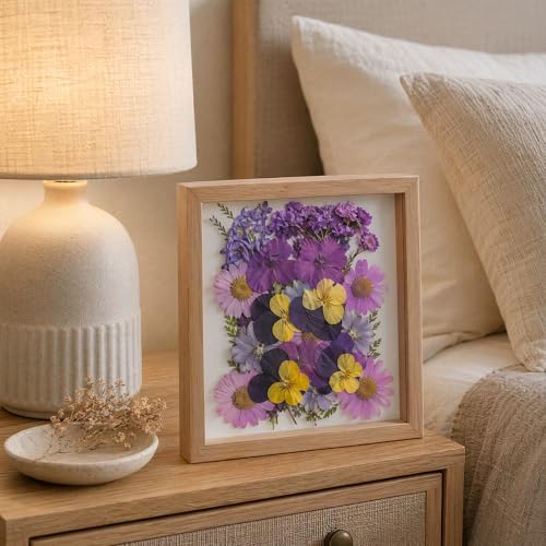 135 Pcs Dried Pressed Flowers for Crafts Resin Real Flat Natural Pressed Flowers with Tweezer for Scrapbooking Silicone Epoxy Resin Molds Crafts Candle Soap Making Nail Bookmark Jewelry DIY Art Supply - color: 135pcs Purple
