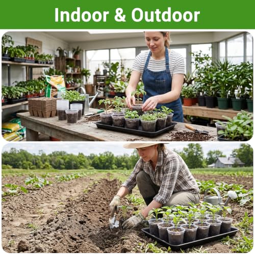 Black Durable Rectangle Pebble Tray for Garden, Windowsill, Greenhouse - color: Black-6 Packs, size: 17 Inch