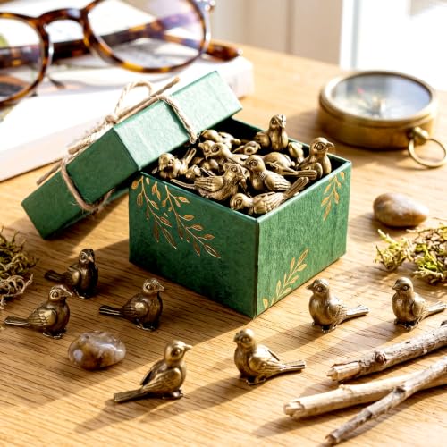 Weysat 50 Pcs Mini Bronze Bird Statue, Falls Bird Figurine Decor | Antique Metal Bird Figurine, Mini Bird Figurine, Falls Fairy Garden Accessories, Gifts for Nature Lovers - style: Bird