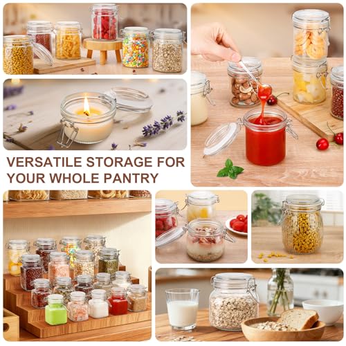 Glass Jars with Airtight Lids, 26oz Glass Storage Jars Set of 6, Thick Food Storage Containers for Pantry Organization, Kitchen Counter, Coffee, Pasta, Cereal - size: 26 fl oz x 6 - Round
